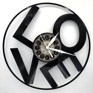 LOVE vinyl record clock